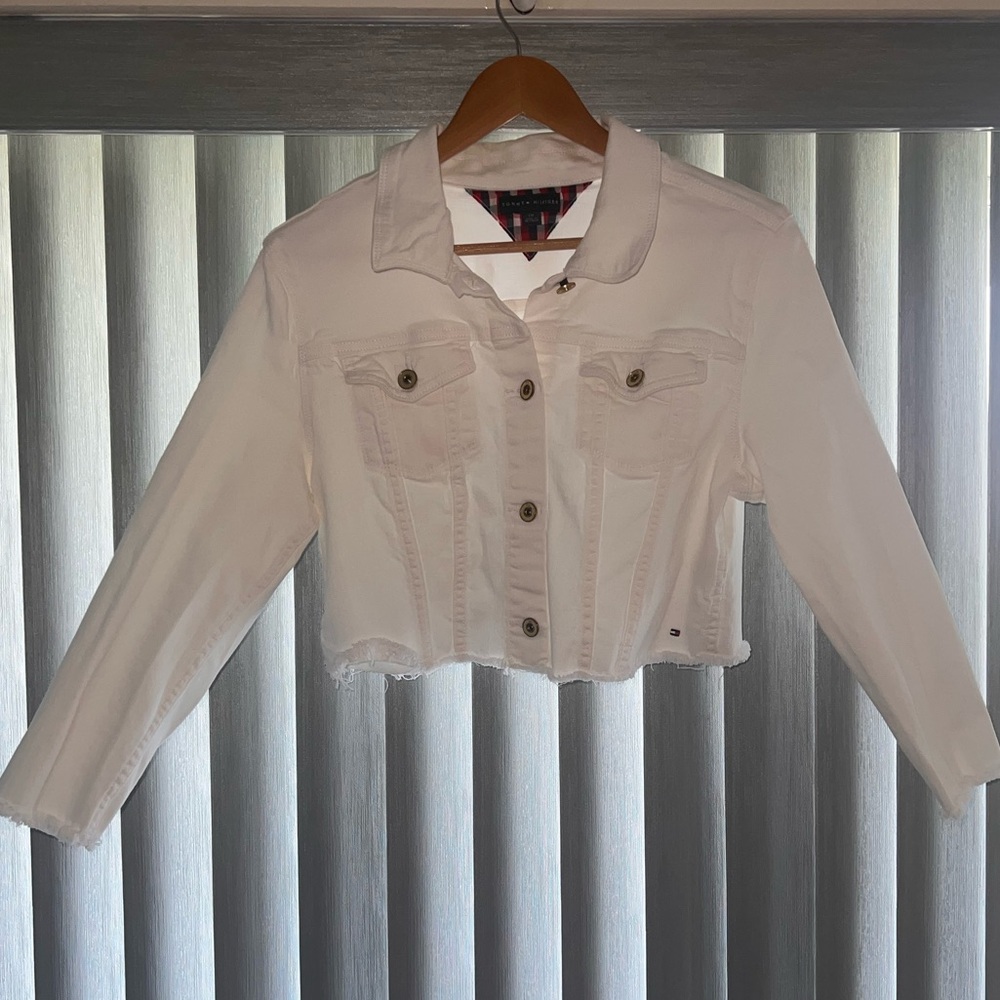 Tommy Hilfiger Women's White Denim Jacket